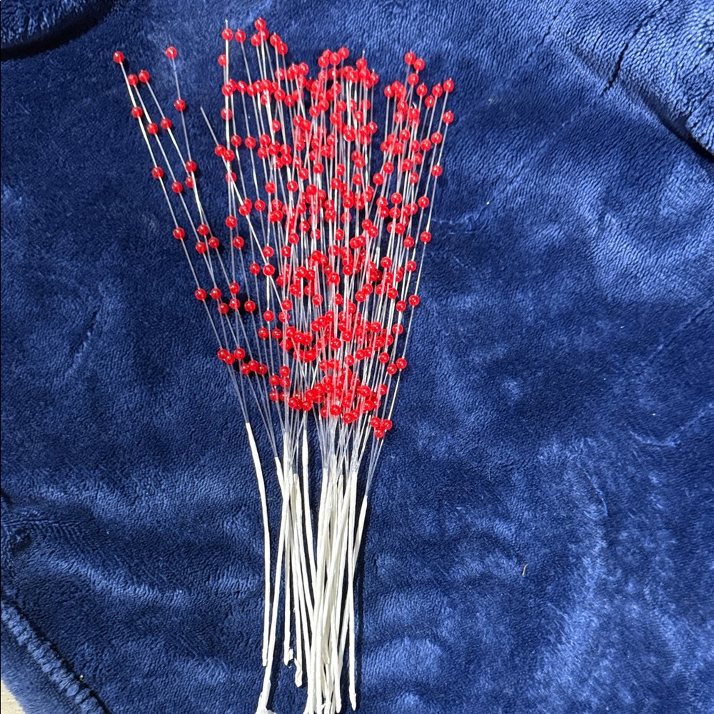 Red Berry Floral Picks - Decorative Stem Bundle